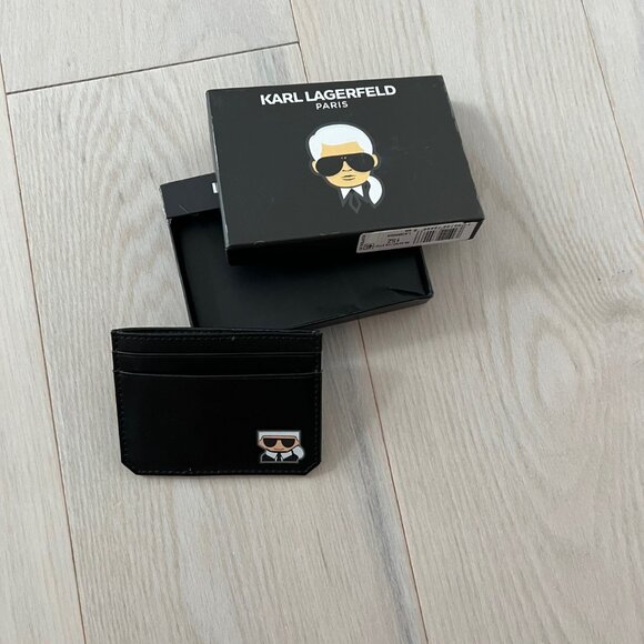 KARL LAGERFELD PARIS BLACK SIZE SMALL WALLET CARD HOLDER - Picture 1 of 3